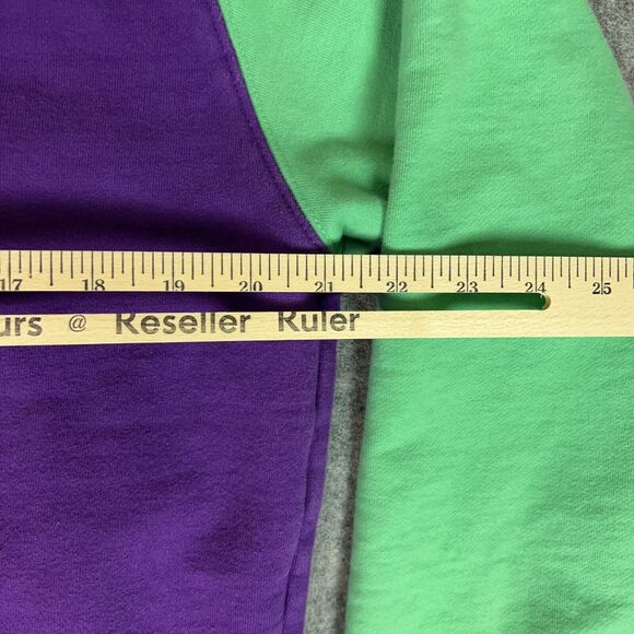 Teddy Fresh Mens Hoodie Medium Purple Pink Sweatshirt Sweater Preppy Lounge Top - Picture 9 of 10